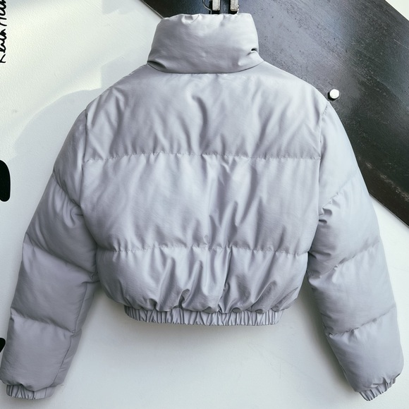 Light Grey Nylon Puffer Jacket - Picture 8 of 8